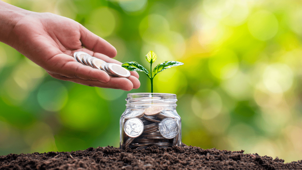 image of a coins in a jar