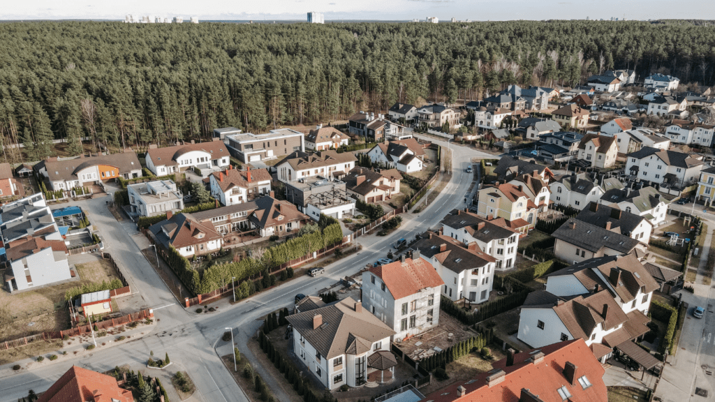 an aerial view of a residential area in germany